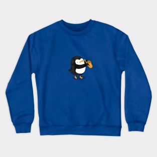 Steve Penguin playing a Saxophone Crewneck Sweatshirt